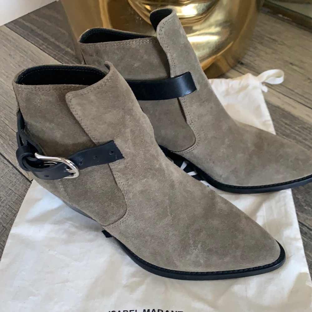 Isabel Marant taupe suede booties